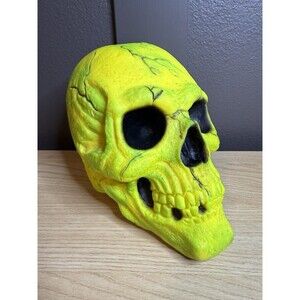 Vintage Easter Unlimited Skull Head Halloween Rubber Horror Glow Prop 10"